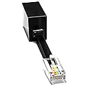 RetailAndBulk 1-Pack RJ11 to RJ45 Adapter Phone Line to Ethernet - RJ11 Female to RJ45 Male for Landline, Fax, DSL Modem Connection (Black, Made