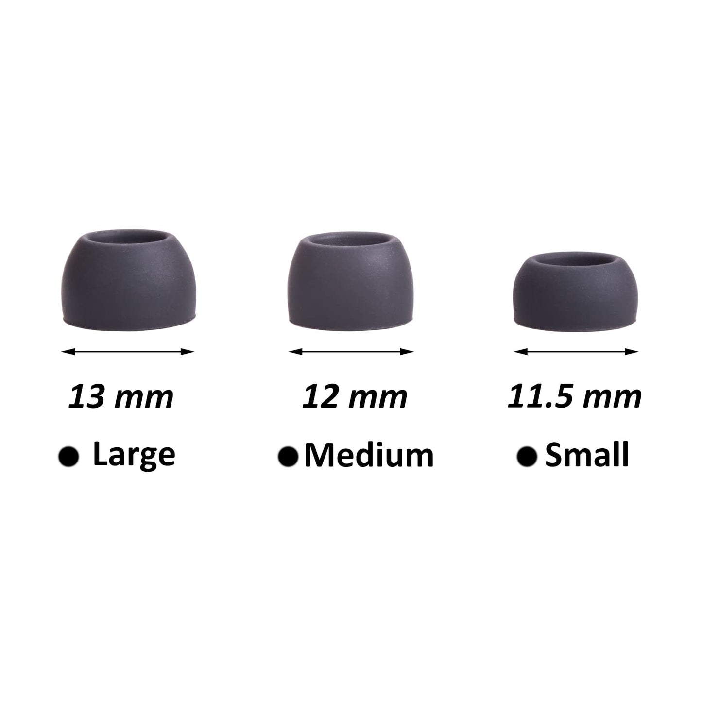 Replacement Silicone Tips Earbuds Eartips Set for Samsung Galaxy Buds Pro Headphones Fit in Case Ear Tips,6 Pairs (Phantom Black)