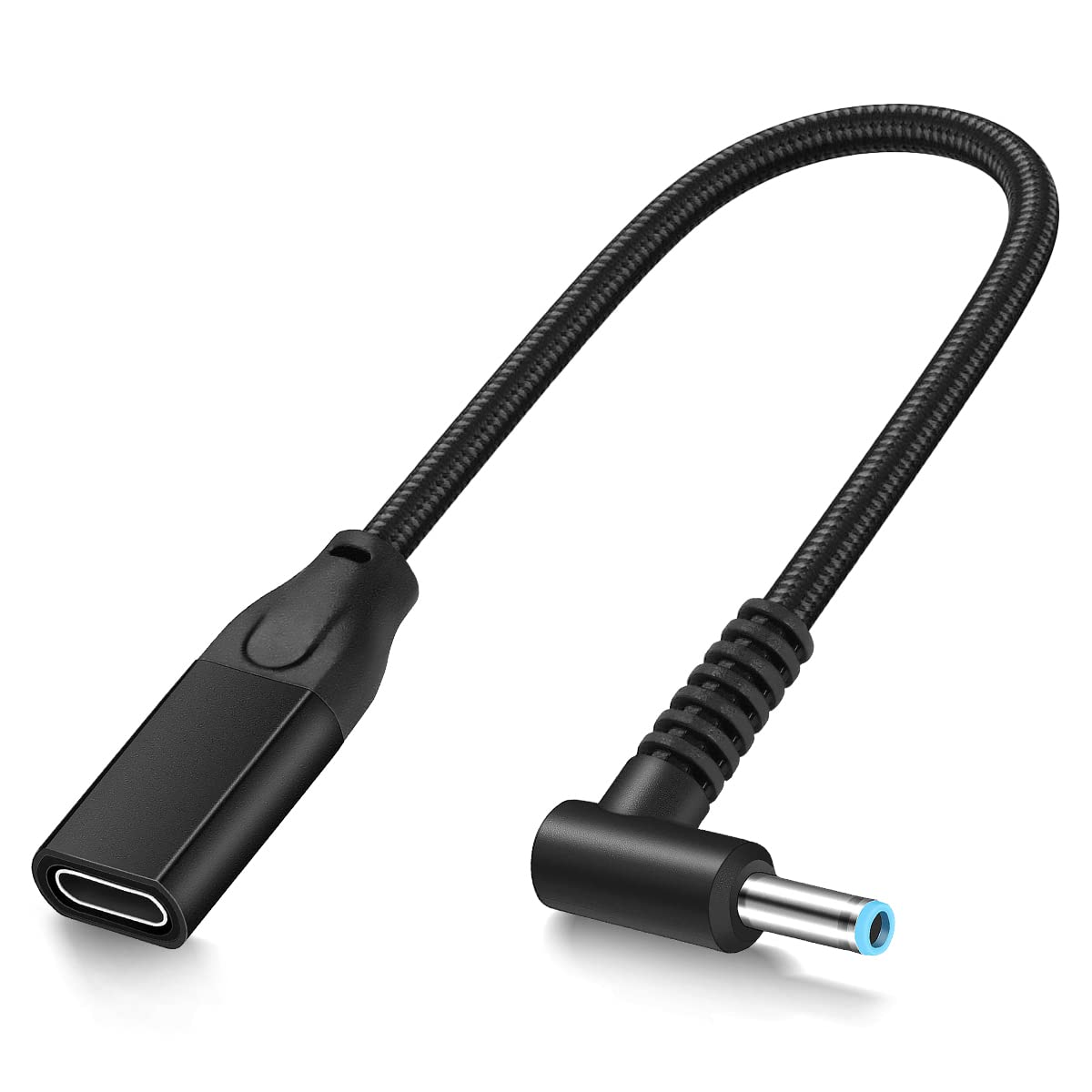 RAINSUNG USB-C to Smart Blue Tip Adapter Charging Cable for HP Laptop 19.5v 45w 65w, Female USB C Converter Power Charger Adapter Cord for X360