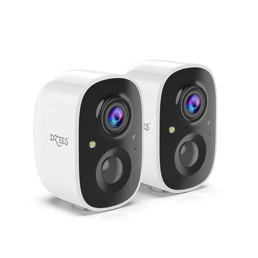 Dzees Outdoor Camera Wireless, 2K Battery Powered WiFi Surveillance Camera for Home Security System with Siren Alarm & Spotlight, Motion Detection