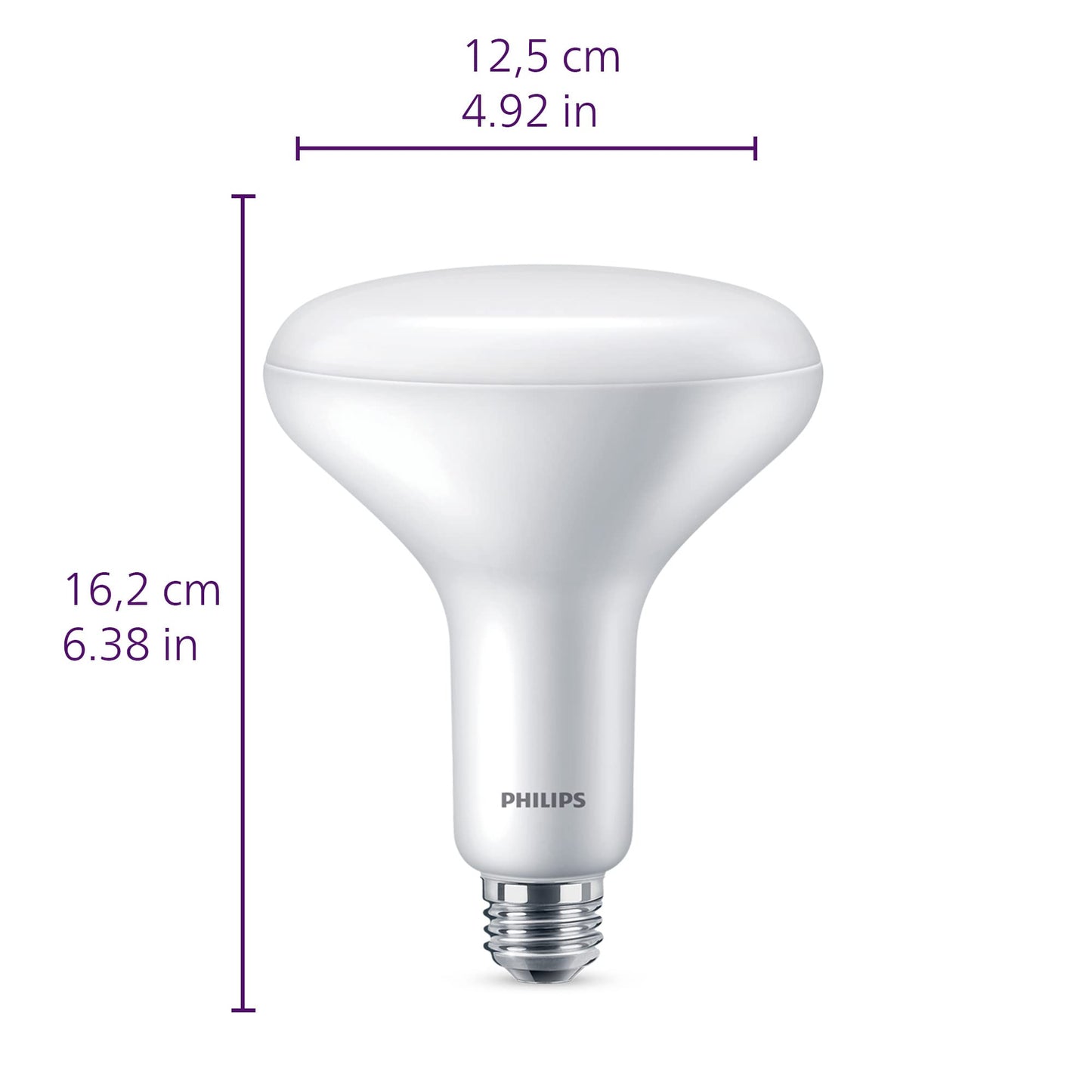 PHILIPS LED 65W BR40 1-Pack Ultra Definition Daylight (5000K) 800 Lumen (10W = 65W) Dimmable Frosted Flicker-Free Light Bulb