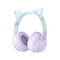 YOYOTUNE Bluetooth Kids Headphones,Cat Ear LED Light Up Kids Wireless Headphones,Bluetooth 5.1&Stereo Sound, Foldable,Adjustable Headband,Children…