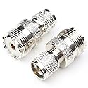 ANHAN Mini UHF Male to UHF Female Connector Pl259 Coax Adapters UHF to Mini uhf Coaxial Adapter SO239 RF Adapter 2Packs