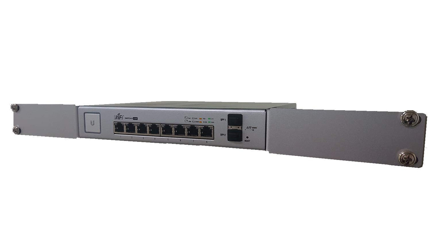 UniFi US-8-150W Ear - RACKIDEA | RI-UB8RMBA | Rack Mount Brackets(Ear) for UniFi Switch 8 Port 150W / Edge Switch 8 Port