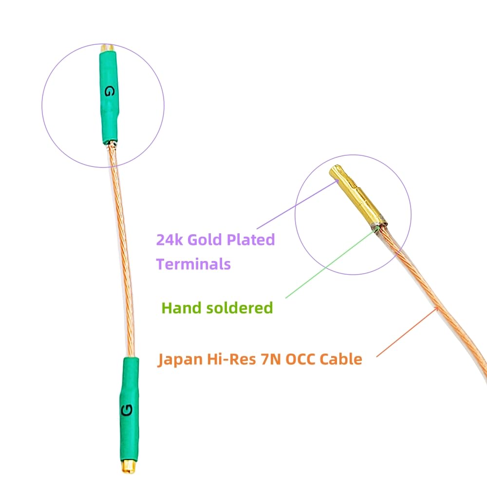 KOMITASUI Turntable Cartridge to Headshell Lead Wires, 7N OFC Audiophile Grade tonearm Cable, 24K Gold Plated Leadwire Headshell Wires for Turntable