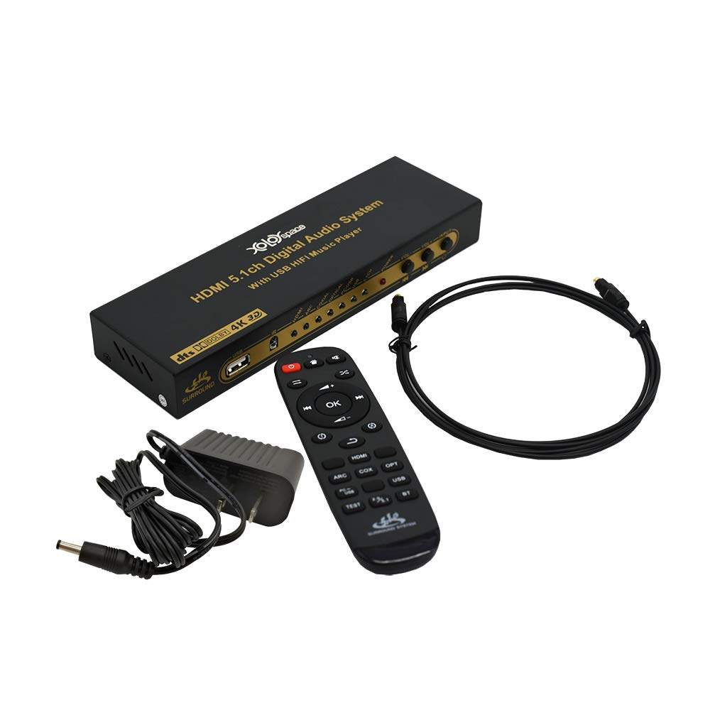 XOLORspace DU50 HDMI/ARC/COAXIAL/Optical/USB to 5.1 Audio decoder System with Remote Control