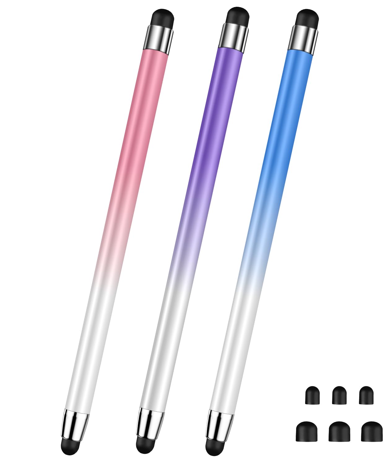 Stylus (3 Pcs), 2-in-1 Stylus Pen for Touch Screen, High Precision and Sensitivity, Suitable for iPad/iPhone/Samsung/Android Smartphone and Tablets