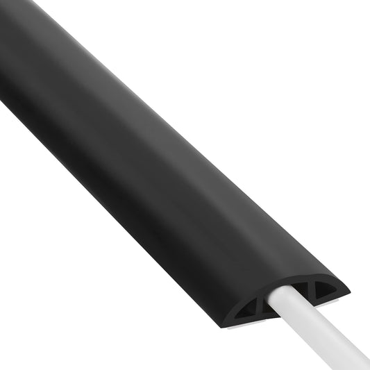 ZhiYo Floor Cord Cover 4ft, Cord Hider Floor Black, Cable Management Cover Prevent Cable Trips, Wire Covers for Electric Power Cords, Wire Protector