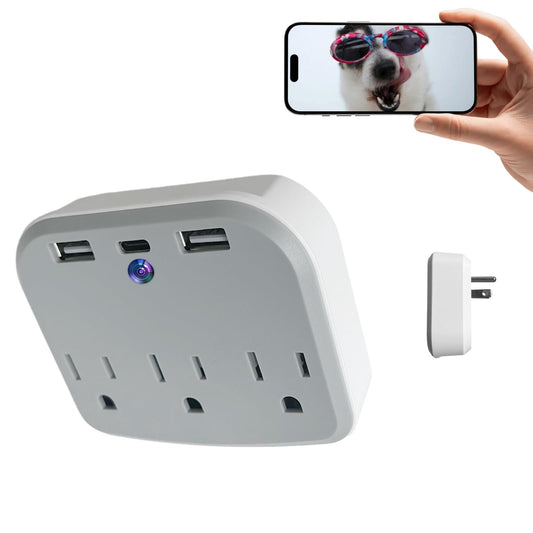 XXAXX 4K Ultra HD WiFi Cam Camera on Wall Plug, Wireless Indoor Cam Nanny Cameras, Phone App, Motion Detection, Alarm Notification, SD Card Slot