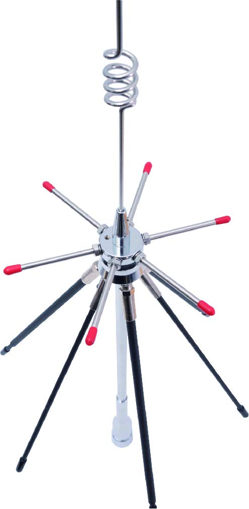 GRA?D220R Mini Discone Antenna | 100-1600 MHz Receiver, 144/430/904/1200 MHz Transmit, 29.5" Stainless Portable Scanner Whip