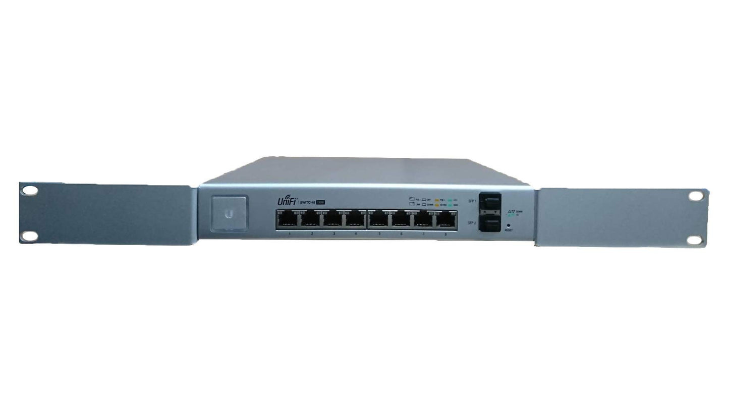UniFi US-8-150W Ear - RACKIDEA | RI-UB8RMBA | Rack Mount Brackets(Ear) for UniFi Switch 8 Port 150W / Edge Switch 8 Port