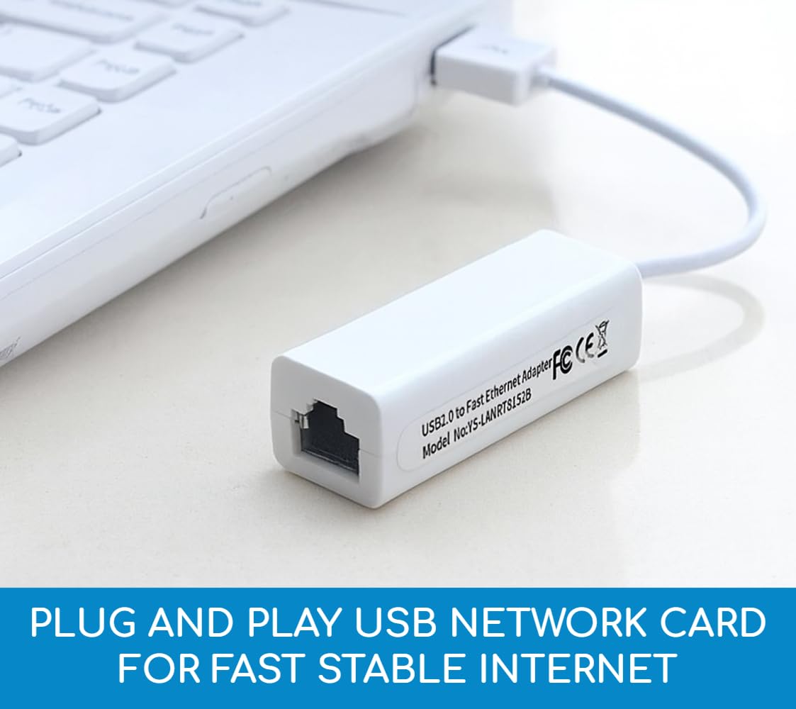 KUJOBUY USB to Ethernet Adapter RJ45 to USB Network Adapter Compatible Windows 7 to 11 Linux, macOS LAN Network Connector for PC Laptop USBA to RJ45