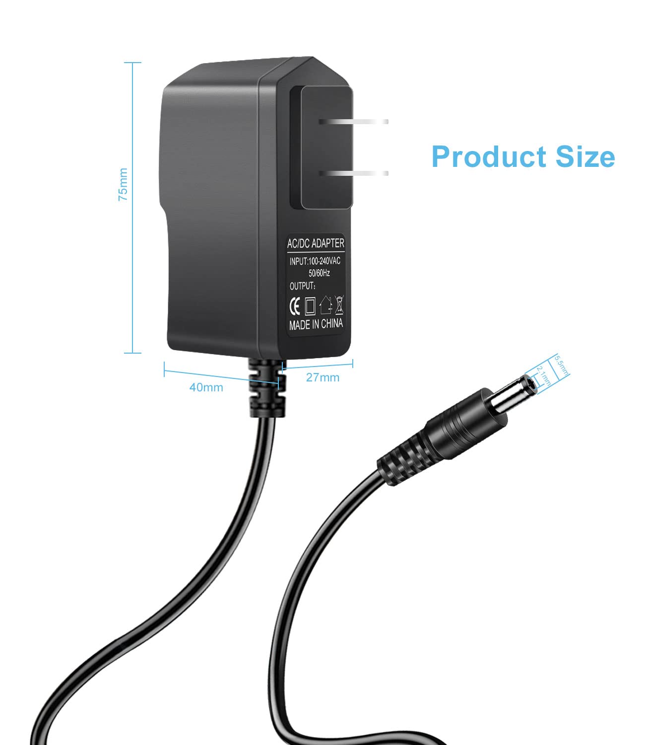 12V Adapter Charger Power for RCA Portable DVD Combo Player Drc99391 Drc9809 Drc98091s Drc98101s Drc96090 Drc80196 Drc79982 Drc79981e Drc79108…