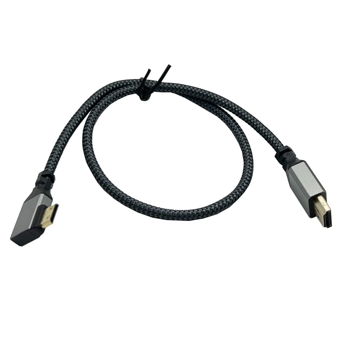 Seadream 4K Angled Mini HDMI to HDMI Cable HDMI 2.0 Male to Mini HDMI Male Braided Cable 4K 60HZ,Gold Plated Aluminum Connector (Braided Right Angled)