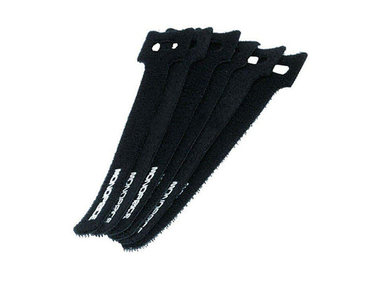 Monoprice Hook and Loop Fastening Cable Ties - 6 Inch, 50 Piece Bulk Pack, With Eye Hole For Hanging, Black