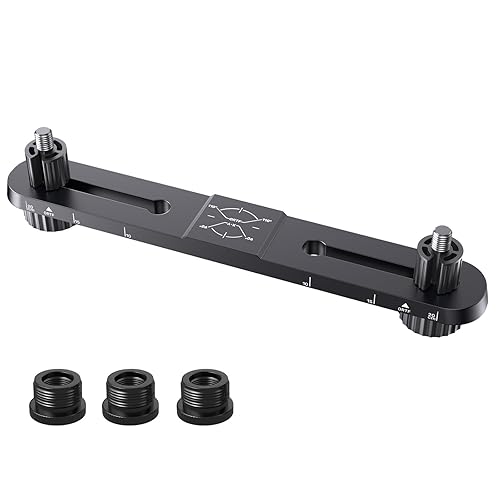 Stereo Mic Bar, Adjustable Dual Microphone Mount Bar,Universal Double Mic Holder for Stand,Precision Stereo Spacing Mic Bar for Podcast,Live