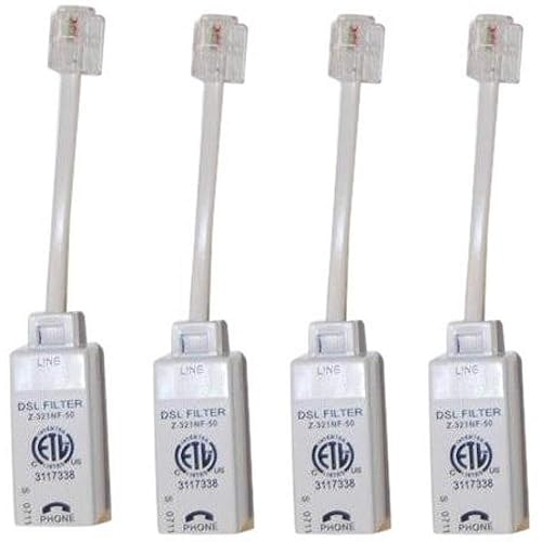 ScreenBeam Universally Compatible Inline DSL Phone Filters - 4 Pack (FLTR4DSL02), White