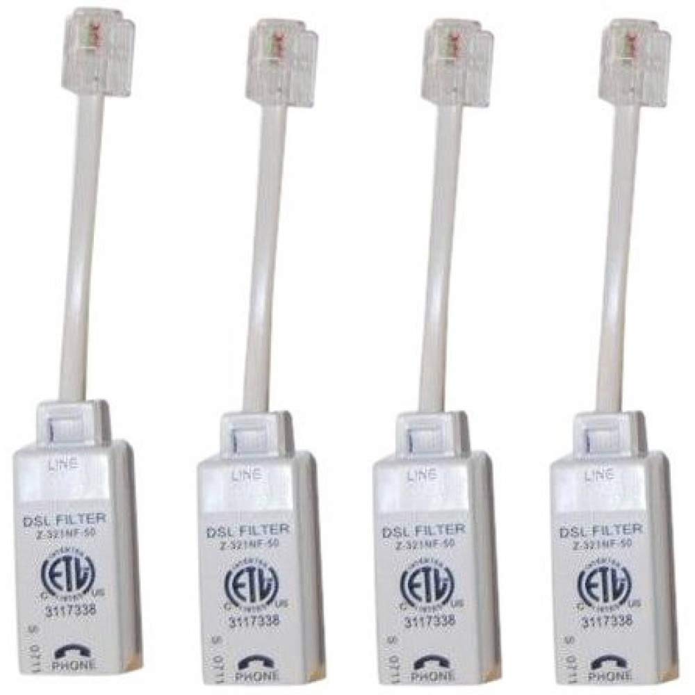 ScreenBeam Universally Compatible Inline DSL Phone Filters - 4 Pack (FLTR4DSL02), White