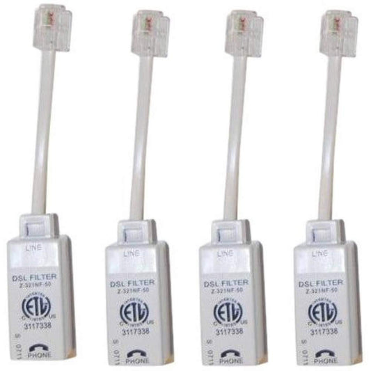 ScreenBeam Universally Compatible Inline DSL Phone Filters - 4 Pack (FLTR4DSL02), White