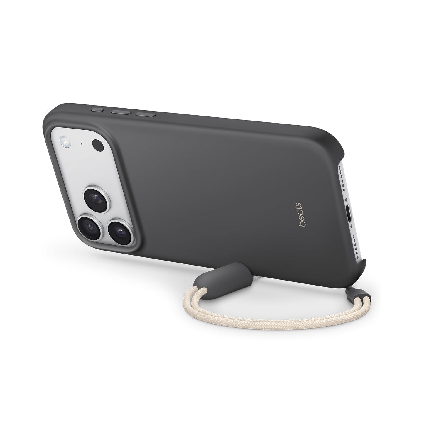 Beats iPhone 17 Pro Max Kickstand Case with MagSafe & Camera Control, Built in Stand & Lanyard, Matte Finish with Microfiber Lining - Granite Gray