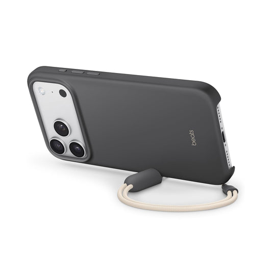 Beats iPhone 17 Pro Max Kickstand Case with MagSafe & Camera Control, Built in Stand & Lanyard, Matte Finish with Microfiber Lining - Granite Gray