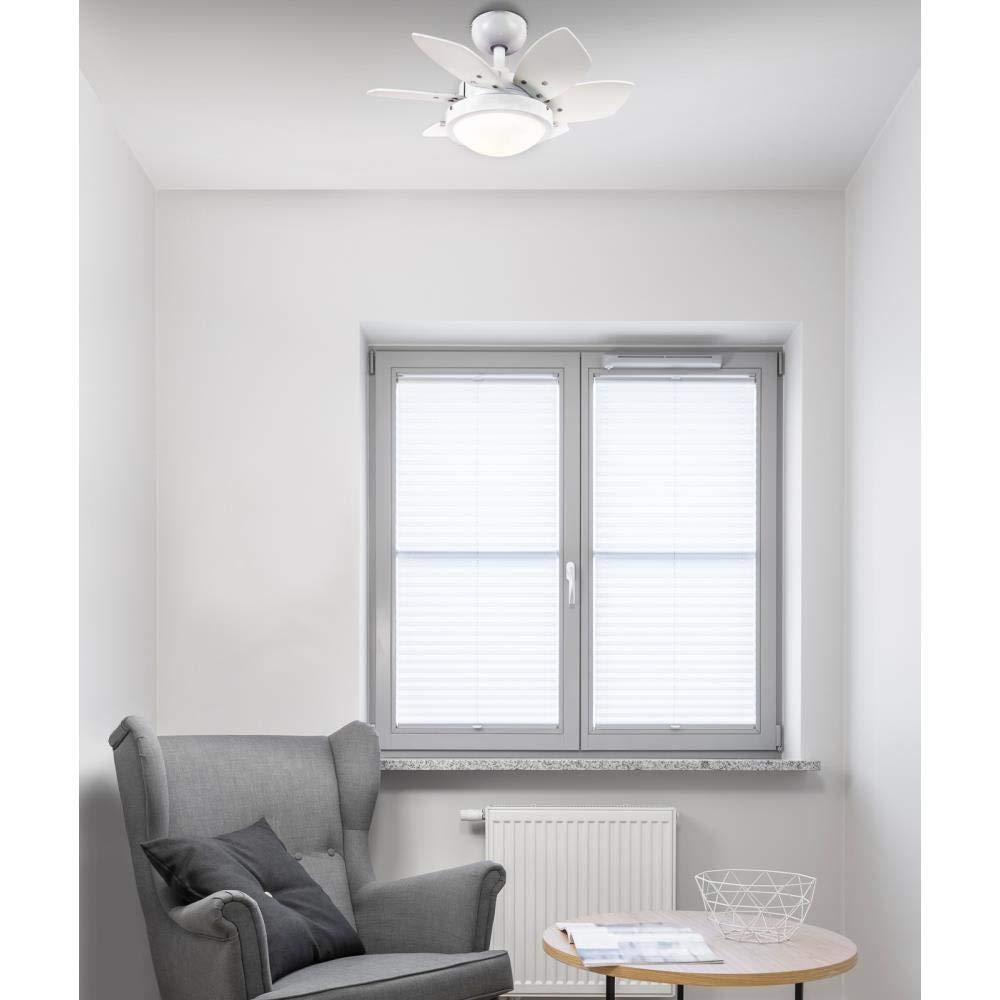 Ciata Small Ceiling Fan With Light, 24 Inch Quince Indoor Ceiling Fan in White Finish with Dimmable LED Light Fixture in Opal Frosted Glass