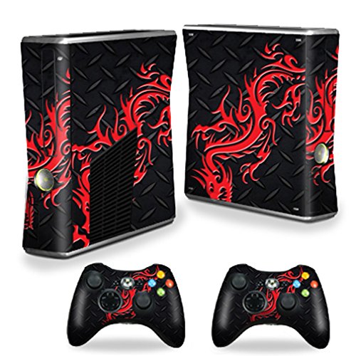 MightySkins Skin Compatible with X-Box 360 Xbox 360 S Console - Red Dragon | Protective, Durable, and Unique Vinyl Decal wrap Cover | Easy to Apply