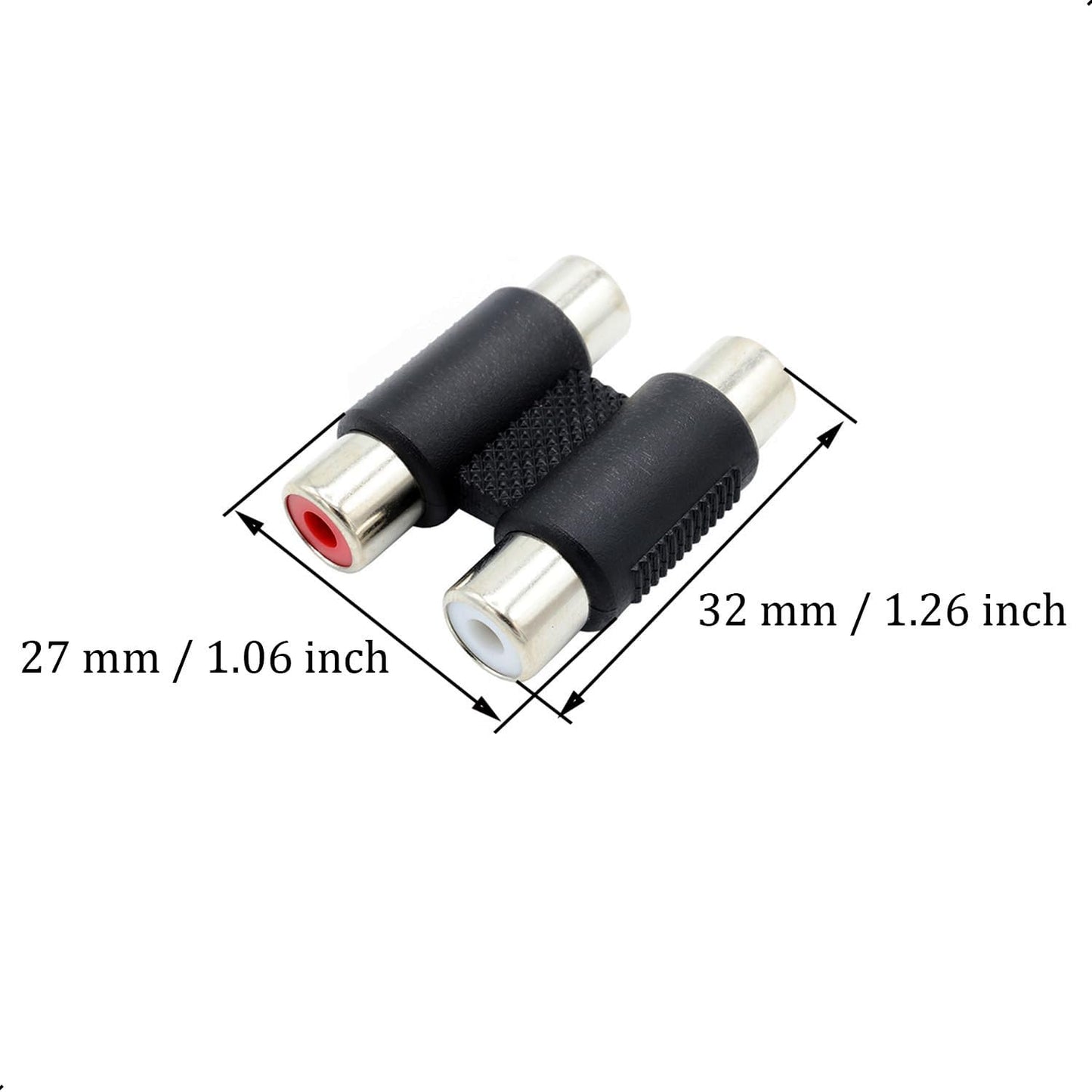 ZXUEZHENG 2 Pack RCA Female to Female Coupler,Dual Coupler, Barrel Connectors, Stereo Audio Video Cable Adapter Coupler Panel Mount?2 Female