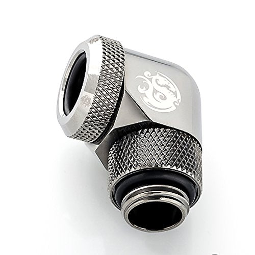Bitspower G1/4" to Enhance Multi-Link Adapter Fitting for 12mm OD Rigid Tubing, 90 Degree Rotary, Black Sparkle, 4-Pack