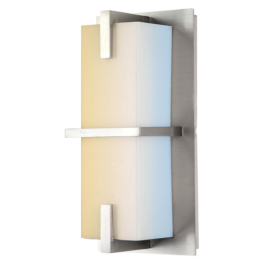 Sunlite 85101 10-Inch LED Rectangular Wall Sconce, 12 Watts(75W=), 800 Lumens, Color Selectable 30K/40K/50K, Dimmable, ETL Listed, Brushed Nickel