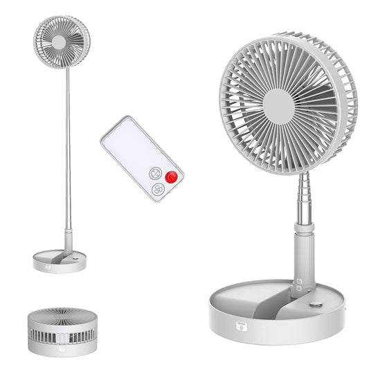 UN UNITEDTIME Desk and table fan, Foldable Fans Portable Travel Fan Battery Operated or USB Powered,Adjustable Height,My Foldaway fan with remote