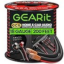 GEARit 18AWG Speaker Wire, Pro Series 18 Gauge Speaker Wire Cable (200 Feet / 60 Meters) Great Use for Home Theater Speakers and Car Speakers, Black