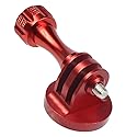 NovelGoal CNC Aluminium Small Tripod Mount Adapter with Thread Screw for HD Hero 9 8 7 6 5 4 Session 2 3 Action Cameras (Red Set)