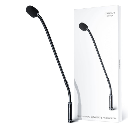 MRSDY Gooseneck Microphone, 23 Inch DJ Microphone for Audio Mixer, Professional XLR Wired Dynamic Mic, Extended Black Metal Noise Reduction Mic