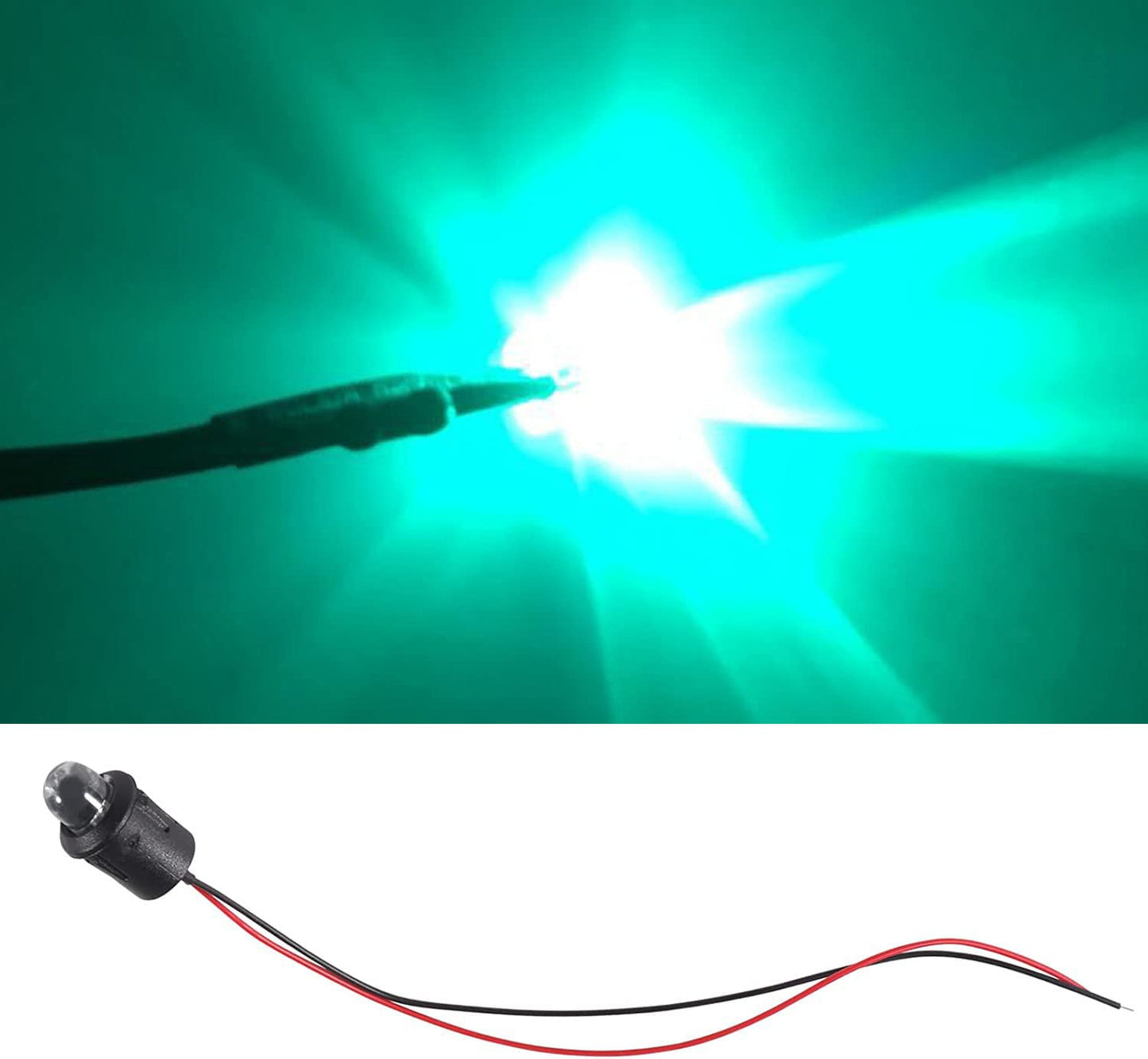 ATNSINC 26pcs/Set DC 12V LED Diodes 10mm LED Light Lamp Bulb Prewired Emitting Diodes with Holder, Battery Clip and Switch for DIY Home Decoration
