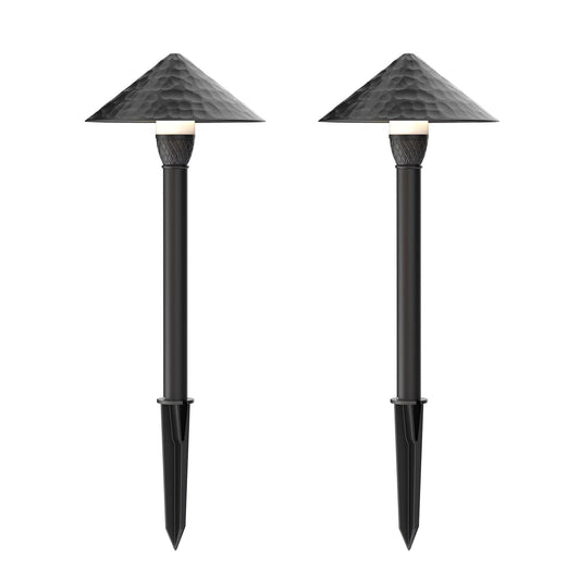 LL LIGHTING LIVING 12V Low Voltage Pathway Lights 1W 60LM LED G4 Replaceable Bulb Outdoor Landscape Lights 2PK 3100K Warm White Aluminum Path Lights