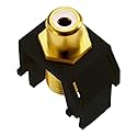 Legrand - OnQ Purple RCA to F Connector, Standard RCA Front Jack Fits In All Keystone Wall Plates, F-Type Coaxial Rear Jack for Audio and Video