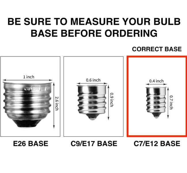 25 Pack C7 LED Replacement Christmas Light Bulbs Faceted LED Light Bulbs Commercial Grade E12 Candelabra Base Dimmable SMD LEDs Indoor and Outdoor Use