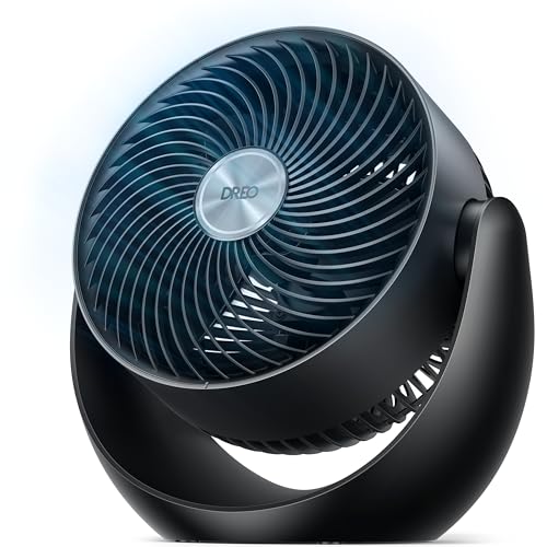 DREO Fan for Bedroom, Table Air Circulator for Whole Room, 11 Inch, 60ft Strong Airflow, 120° adjustable tilt, 20db Low Noise, Quiet, 3 Speeds, Desk