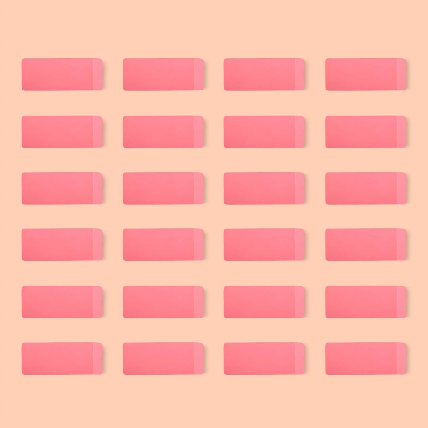 Amazon Basics Rectangular Erasers for School and Office, Pink, Art Eraser for Drawing, Stationery Supplies, 24 Count