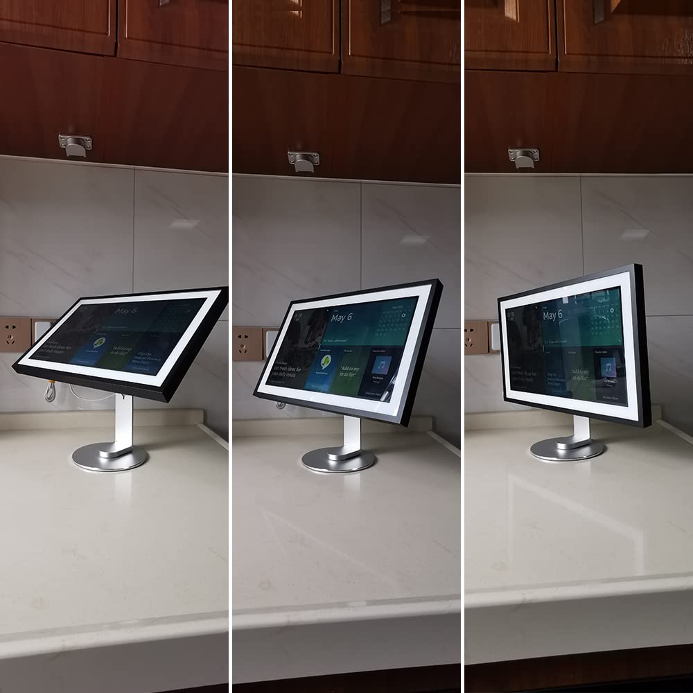 ATOPHK Ech_ooo Show 15 Stand - 360° Swivel & 50° Tilt Aluminum Base, Non-Slip Silicone Pad, Lifetime Durable Design, Only Made for Echo Show 15 Silver