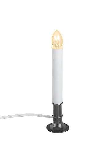 Xodus Innovations AC1180 Electric Plug-in 8.25 inch Flameless LED Window Candle with Dusk to Dawn Light Sensor Timer, Nickel Colored Base