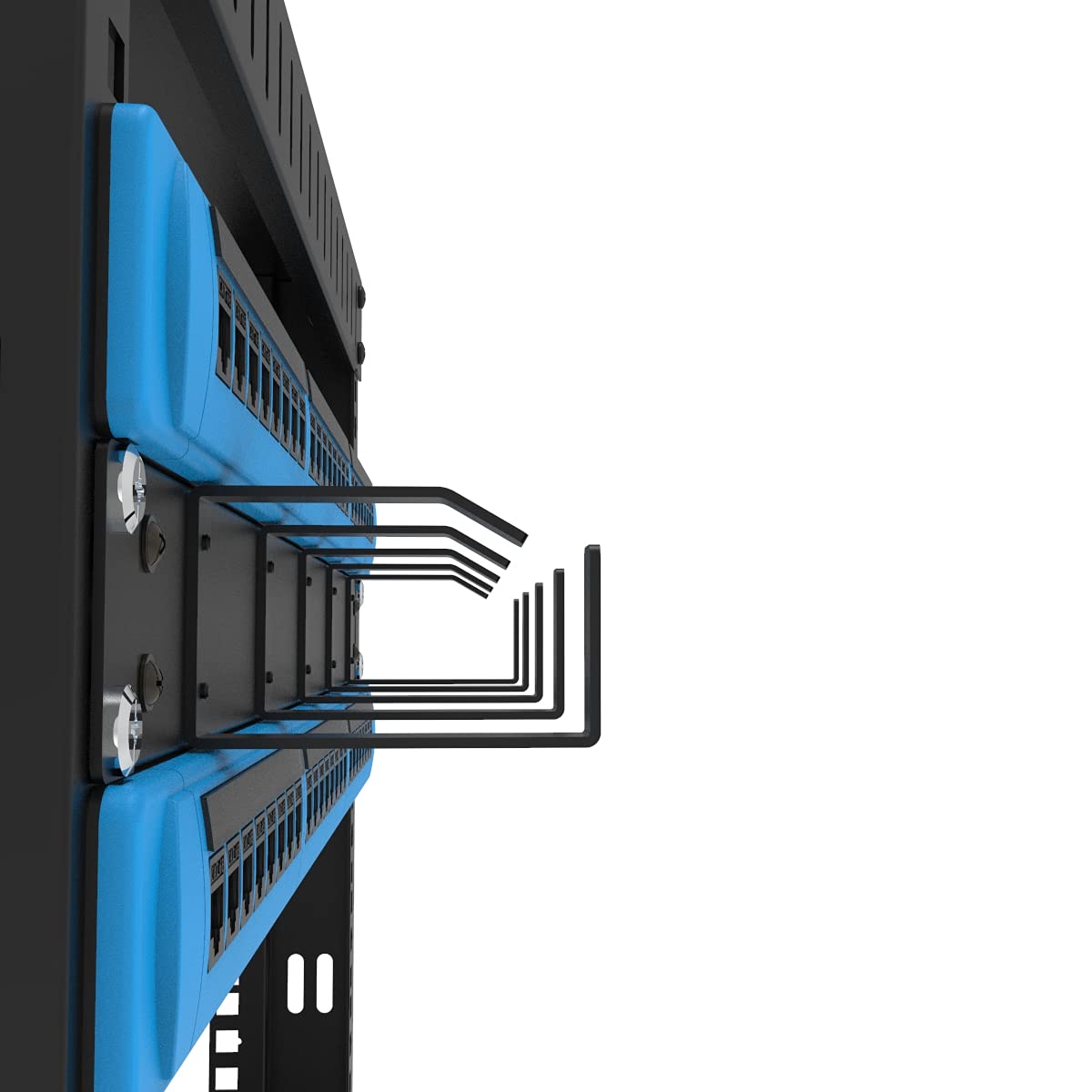 Jingchengmei 19-Inch 1U Metal Horizontal Rackmount Cable Manager with 5 D-Rings (1UCM5R440, Black)