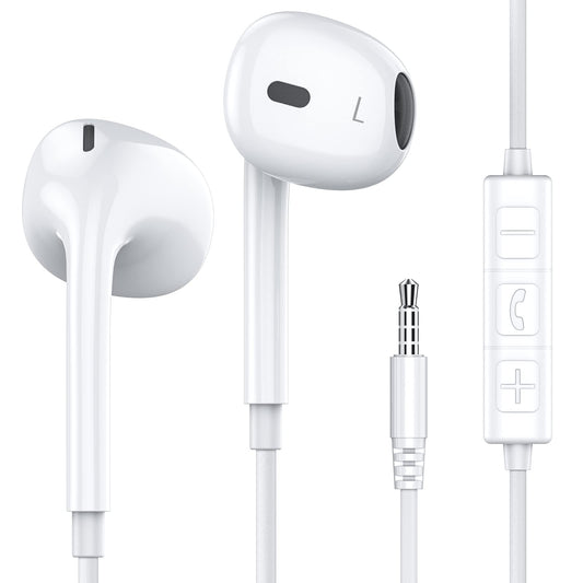 MOSWAG Wired Earbuds, 3.5mm Jack in-Ear Headphones with Microphone Volum Control Clear Calls Suitable for iPhone, iPad, Samsung, Computer, Laptop