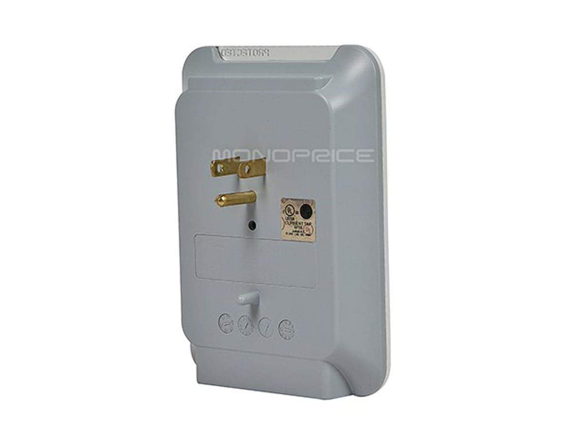 Monoprice Power & Surge - 6 Outlet Surge Protector Slim Wall Tap - White | UL Rated, 540 Joules With Protected Light Indicator