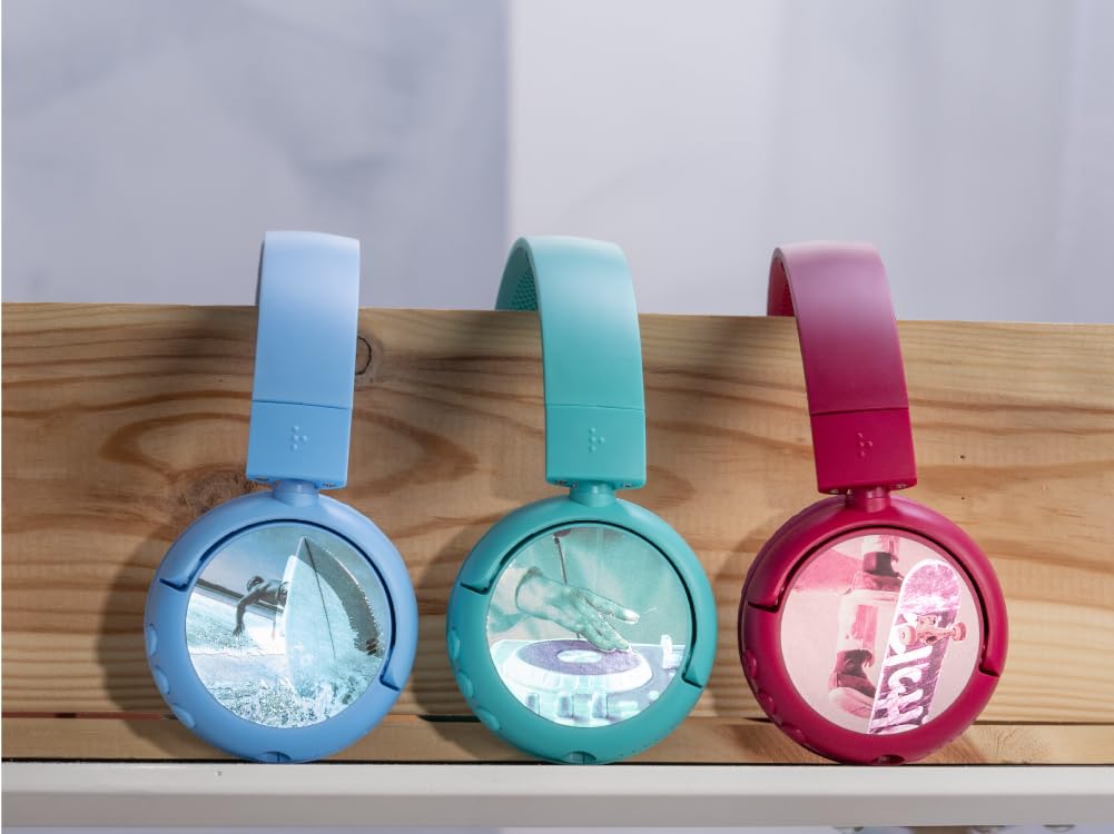 Made for Amazon Bluetooth Kids Headphones with Boom Microphone Age (7-12) | Teal