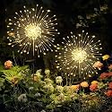 GIGALUMI Garden Decor Outdoor Lights 120LED 2Pack, Solar Garden Lights Outside Fairy Firework Decorative,Solar Powered for Yard Pathway Flowerbed
