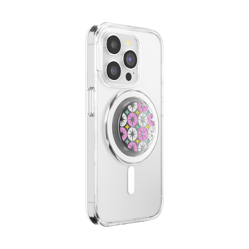 PopSockets Phone Grip for MagSafe, Magnetic Holder, Phone Stand, Enamel - Atomic Wallpaper