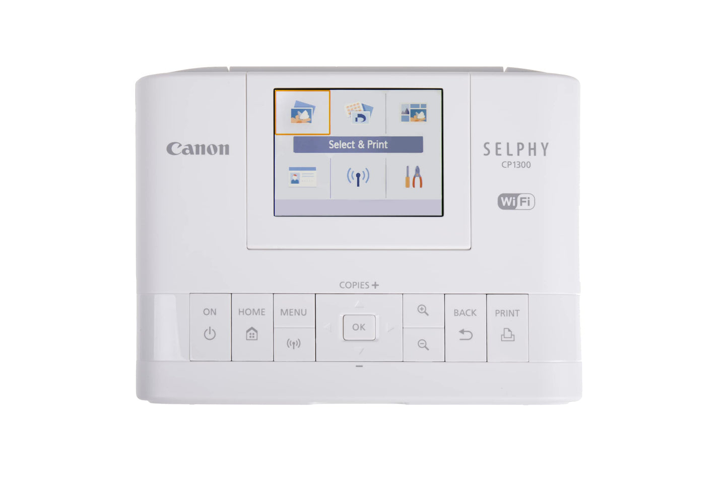 Canon SELPHY CP1300 Wireless Compact Photo Printer + RP-108 High-Capacity Color Ink/Paper Set Bundle, White