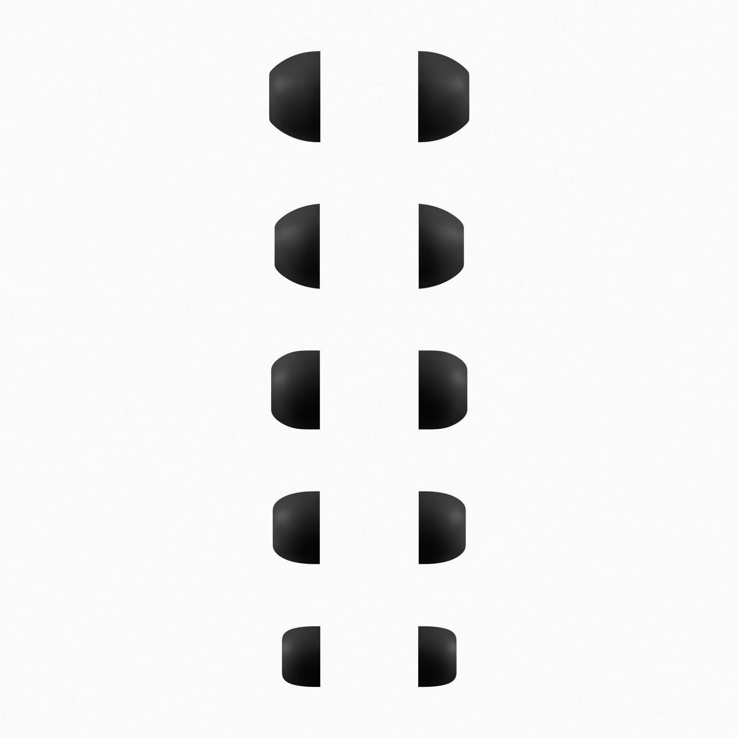 Geiomoo Silicone Ear Tips for Beats Powerbeats Pro 2, Replacement Eartips Earbuds Earpads (Black,XS/S/M/L/XL)